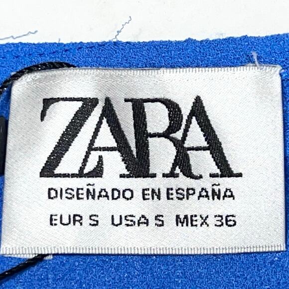 Zara Abaya Gold Arabic Calligraphy Embroidery Size Small Blue New with Tag - Picture 4 of 6